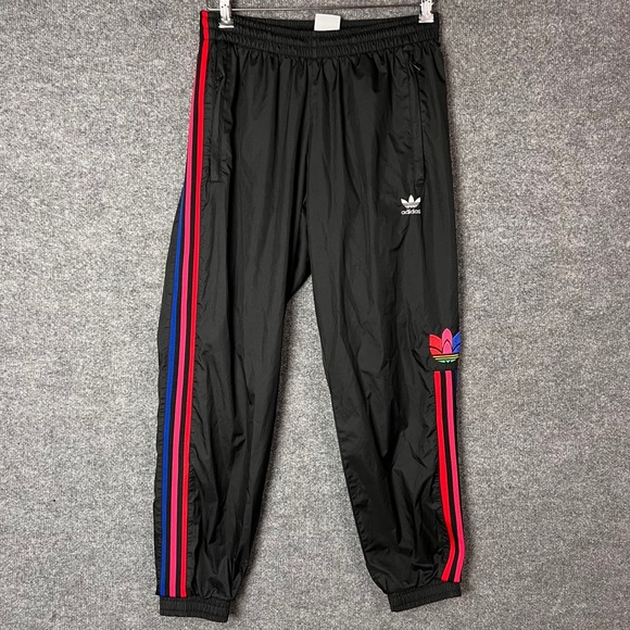 adidas Other - Adidas Track Pants Mens Medium Black 3D Trefoil Nylon Joggers